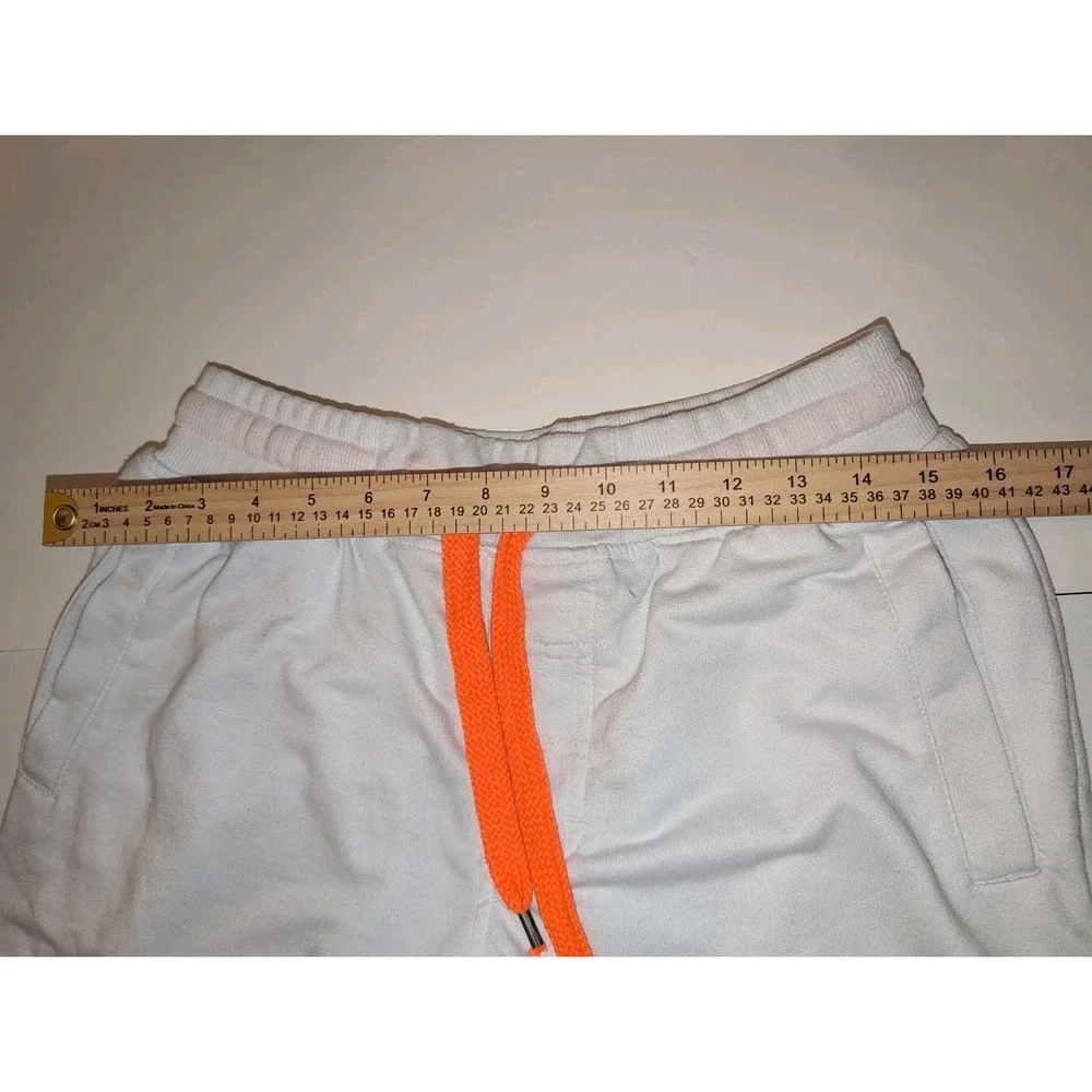 Southpole‎ Shorts Mens S White Orange  Authentic Collection Fleece   Y2K Style